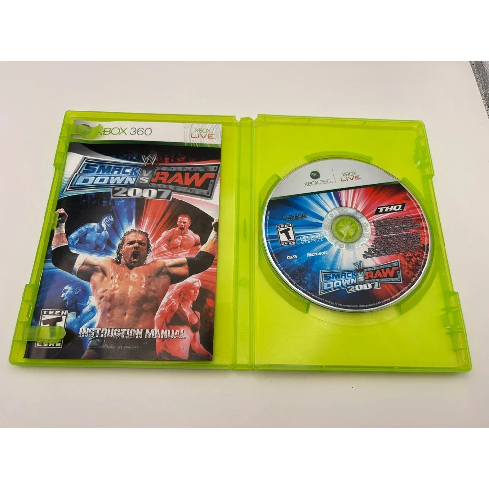 WWE SmackDown vs. Raw 2007 (Microsoft Xbox 360, 2006) CIB Tested/Working